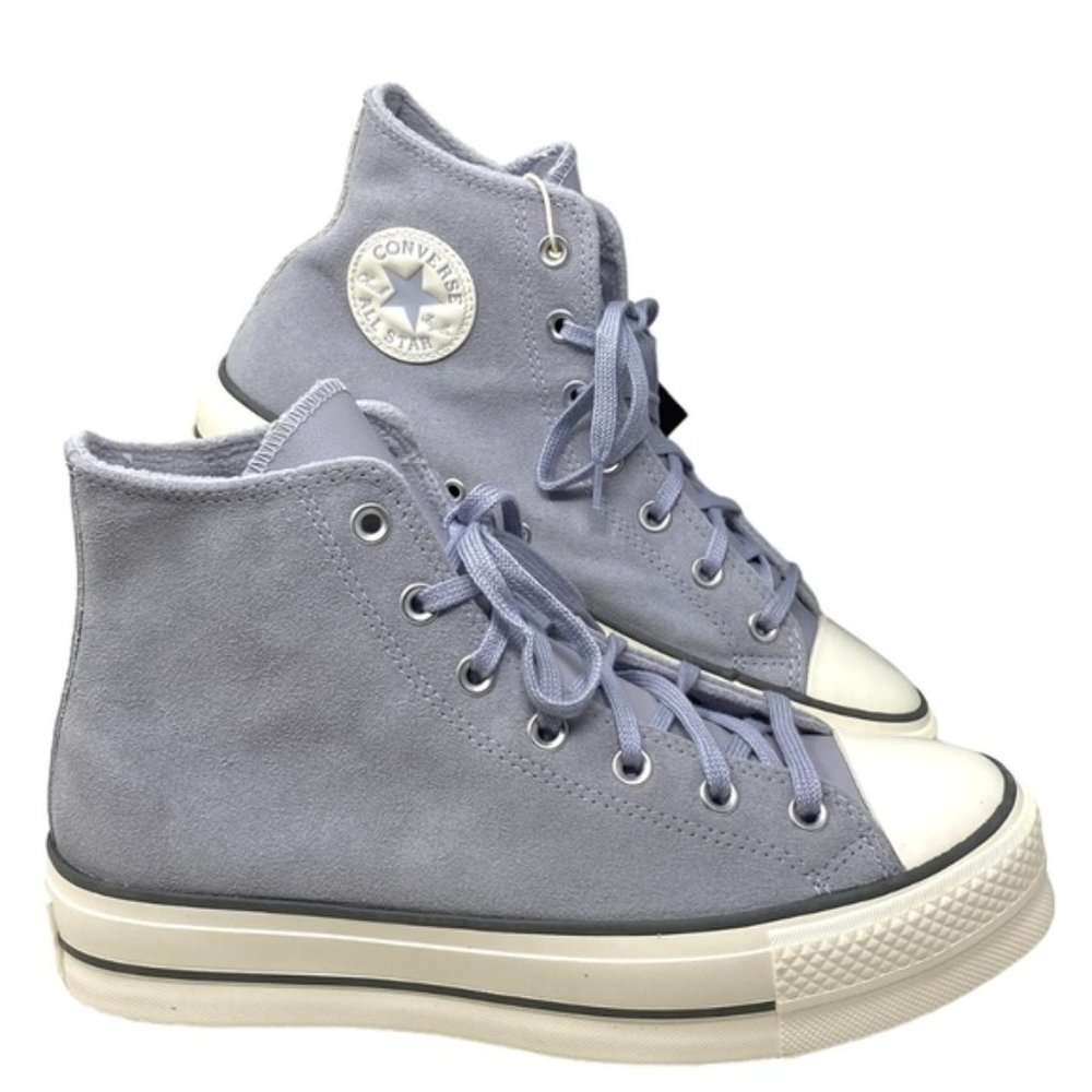 Converse Ctas Lift Hi Suede Platform Shoe Women Iron Gray Skate Sneakers A03251C